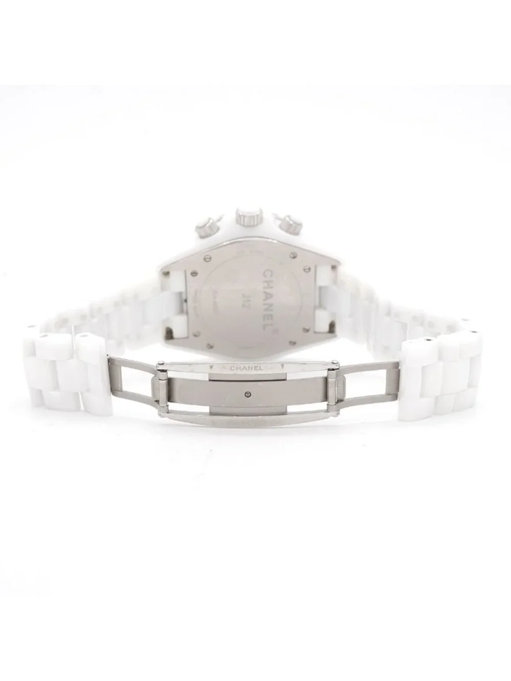 Chanel Chronograph Diamond Bezel White Dial Watch